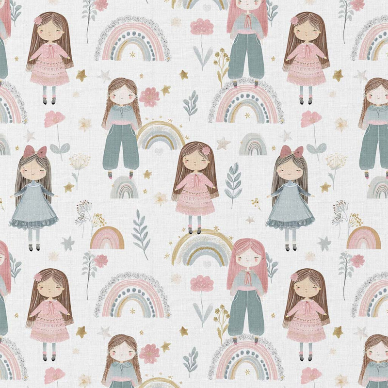 Printed Cotton TALINA White / Pink